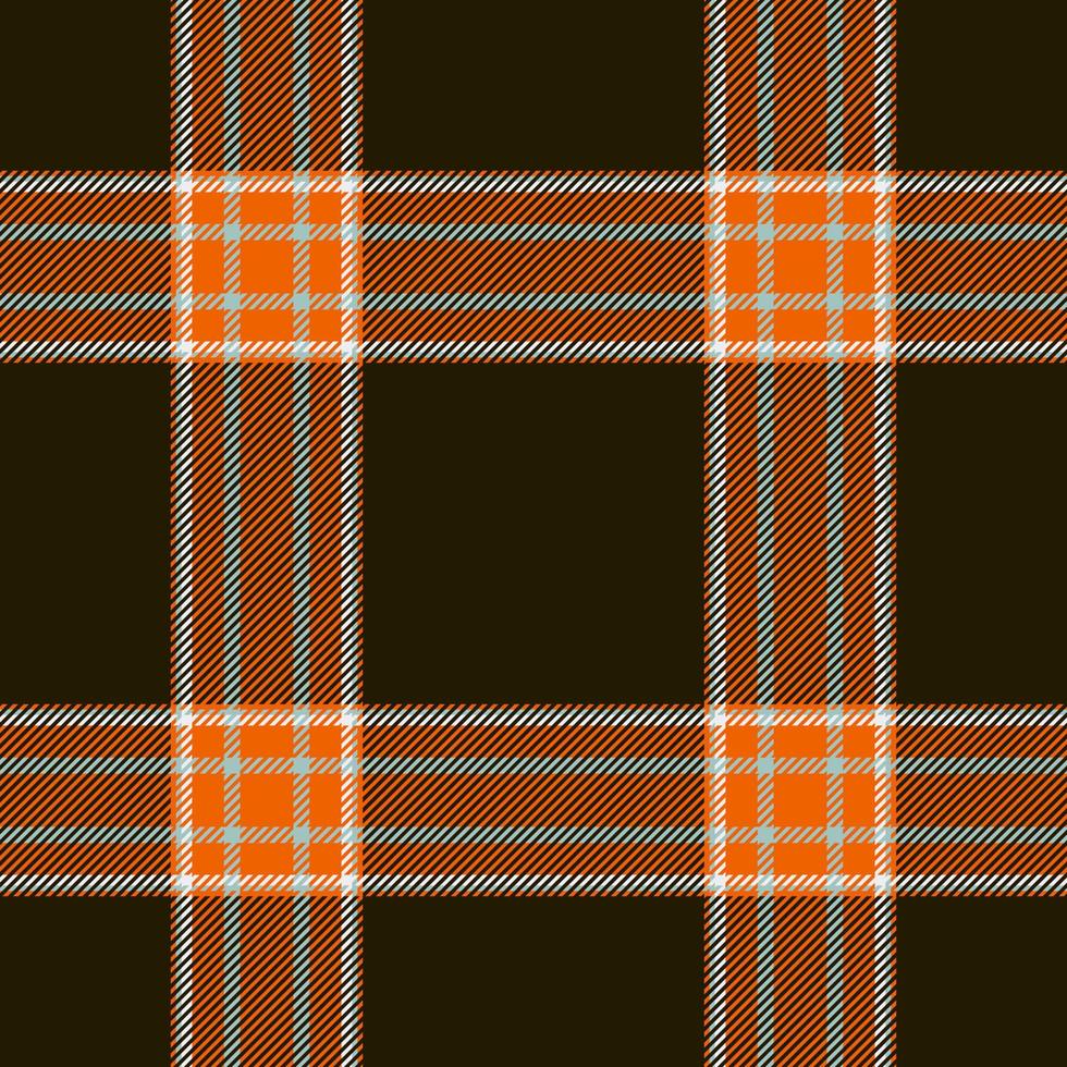 Plaid seamless pattern in orange. Check fabric texture. Vector textile print.