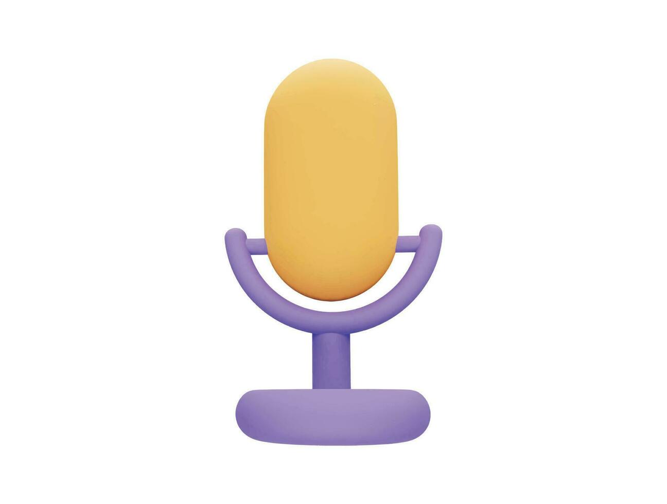 micrófono de podcast con estilo minimalista de dibujos animados de icono de vector 3d