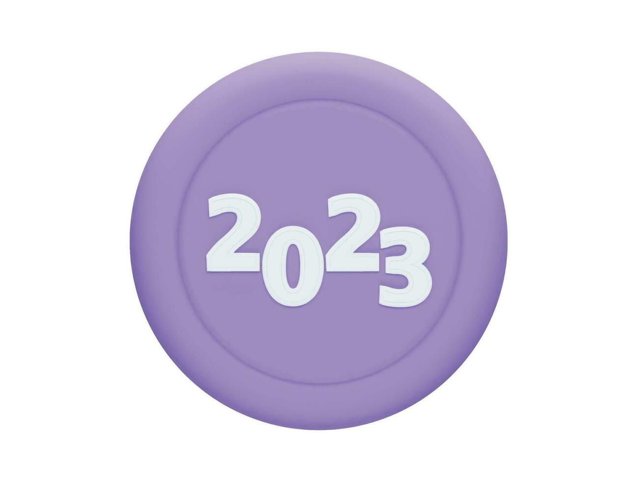 new year coin with 3d vector icon cartoon minimal style