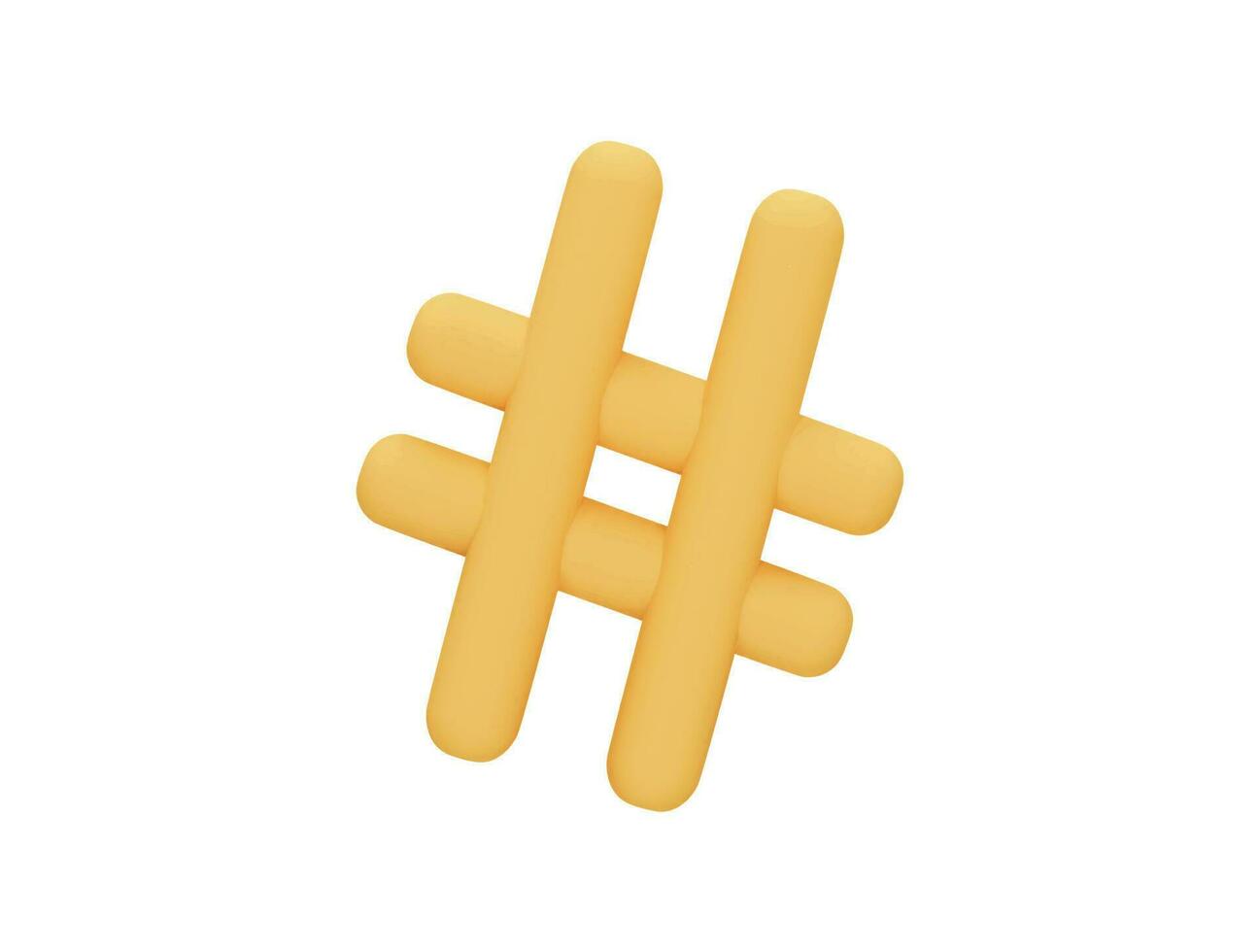 hashtag mark with 3d vector icon cartoon minimal style