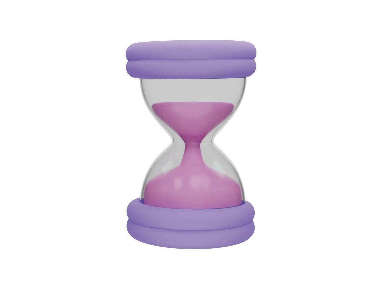 Hourglass with sand countdown with 3d vector icon cartoon minimal style