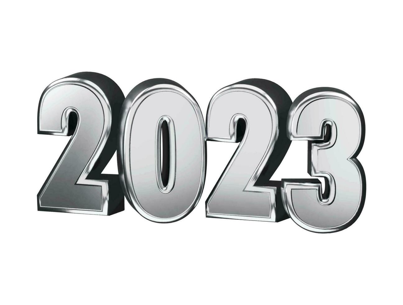 Realistic 3d rendering 2023 new year text effect vector