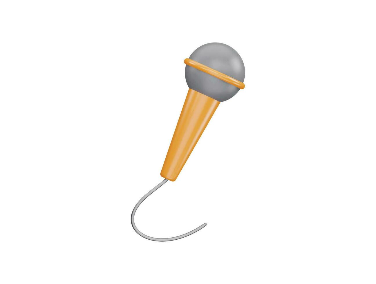 micrófono con icono de vector 3d estilo minimalista de dibujos animados