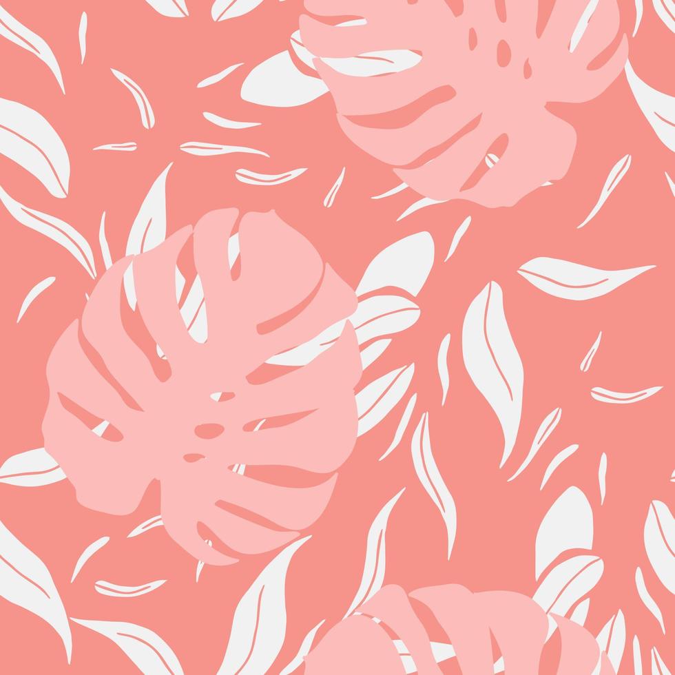 hermosa monstera tropical deja un diseño de patrones sin fisuras. Fondo de naturaleza de hojas tropicales. ilustración brasileña de moda. diseño de primavera y verano para textiles, estampados, papel envolvente. vector