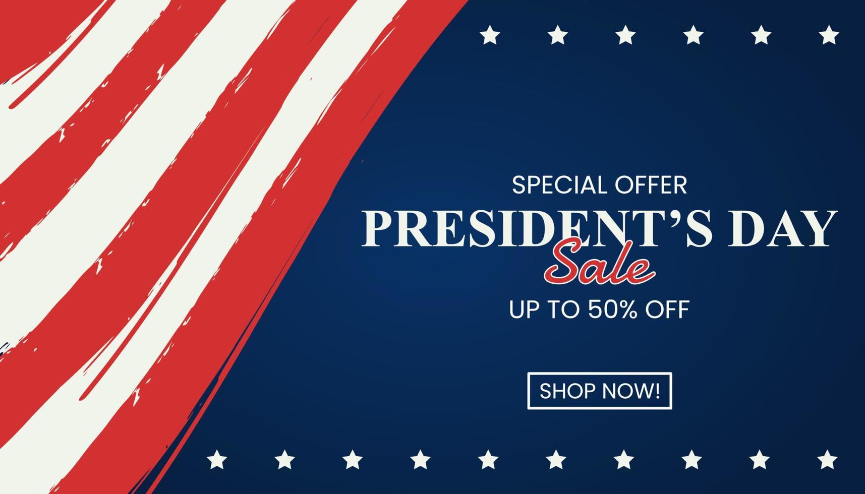 Happy Presidents Day Sale banner. Design for sale, discount and advertisement. vector