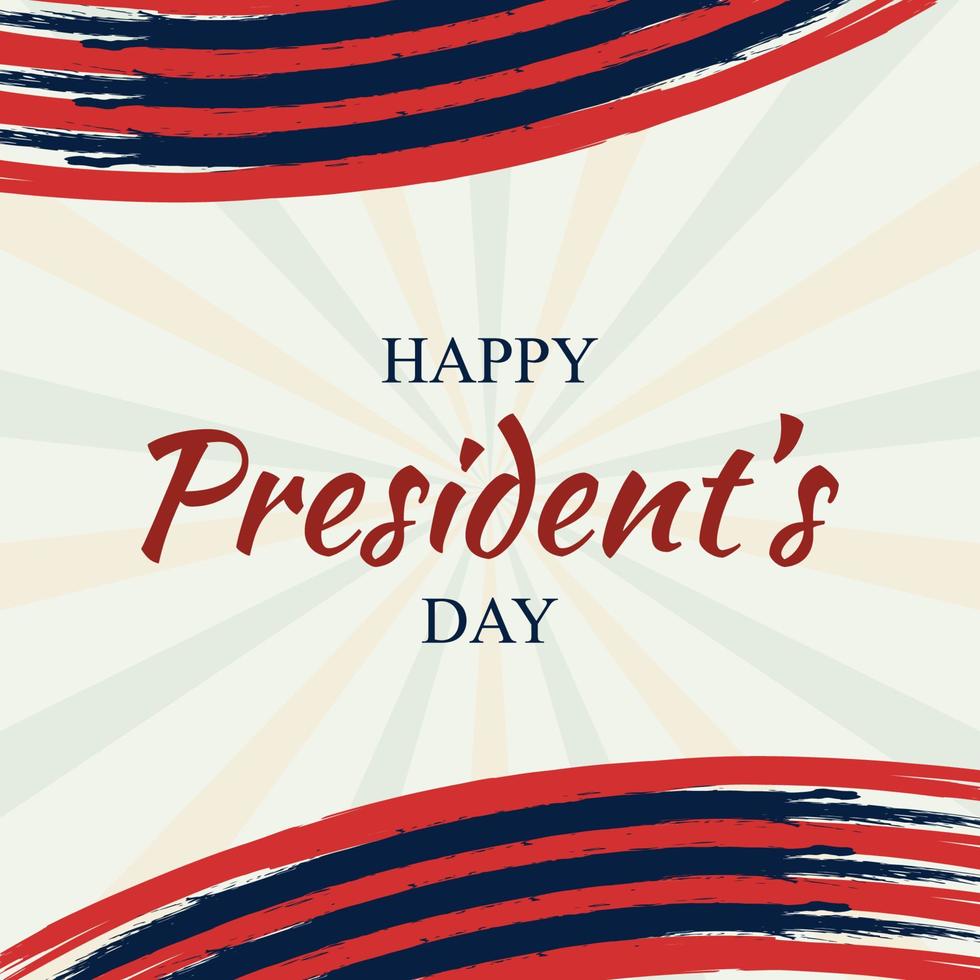 letras vectoriales de feliz día de los presidentes con pincel de forma de elemento vector