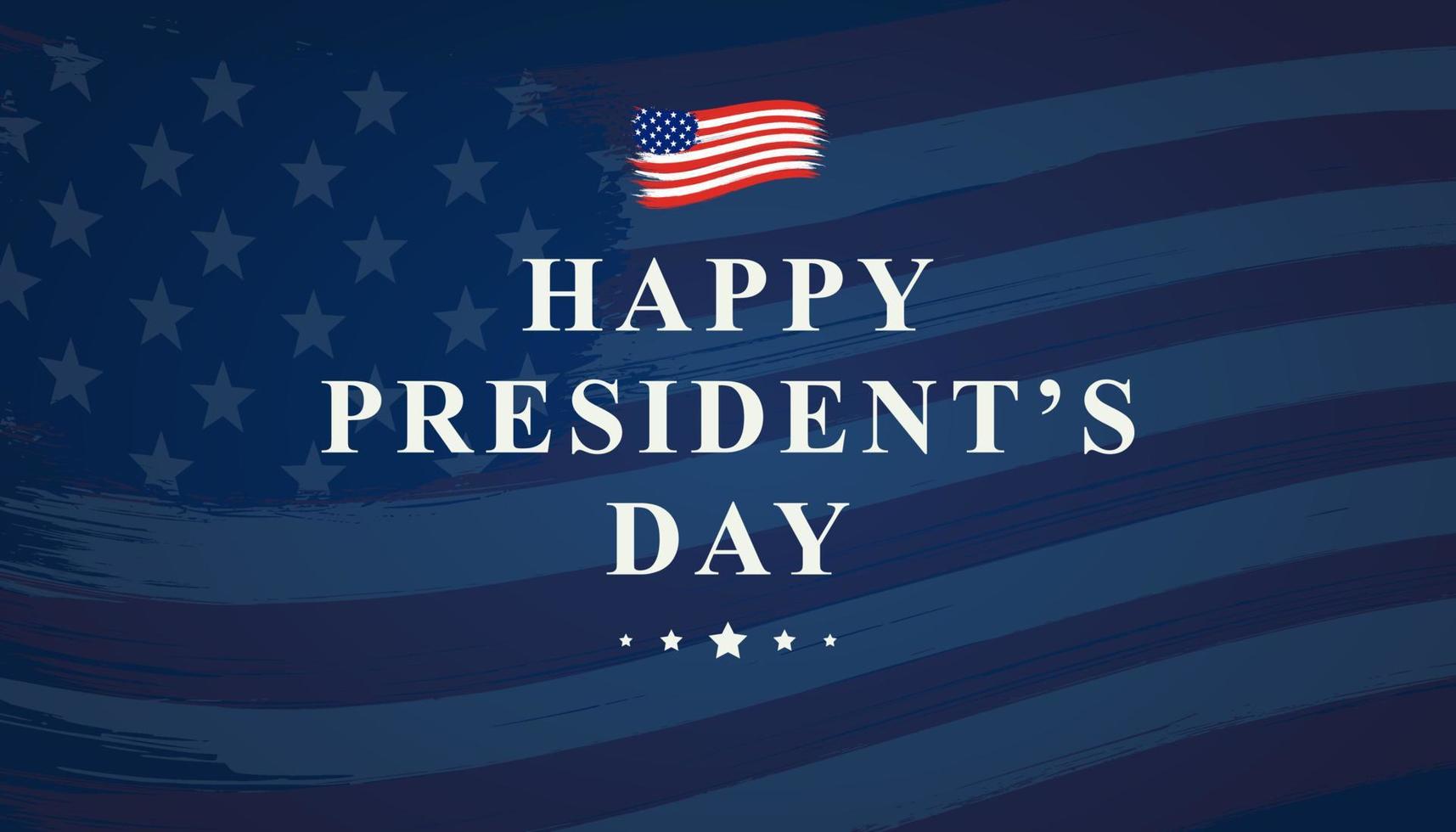 Happy Presidents Day background with USA Flag brush style vector