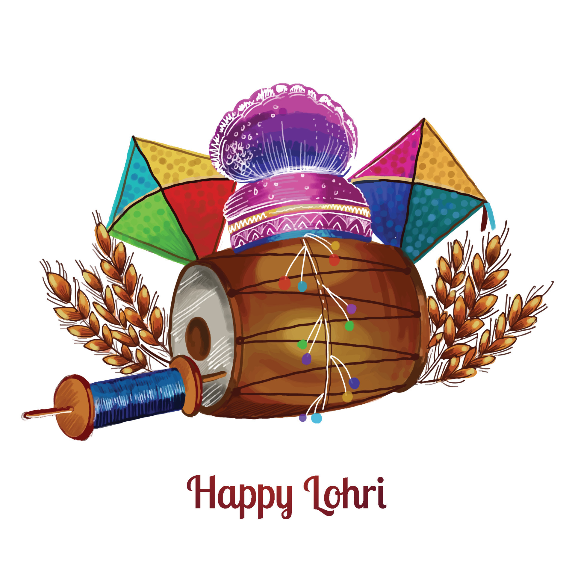 Happy lohri holiday festival card background 16645347 Vector Art at Vecteezy