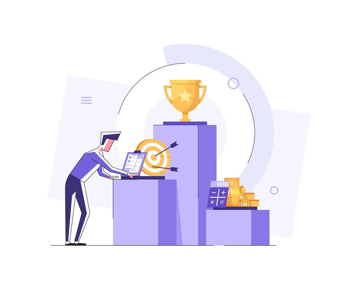 Investment and Analysis Money Cash Profits Metaphor,Employee or Manager Making Investing Plans vector
