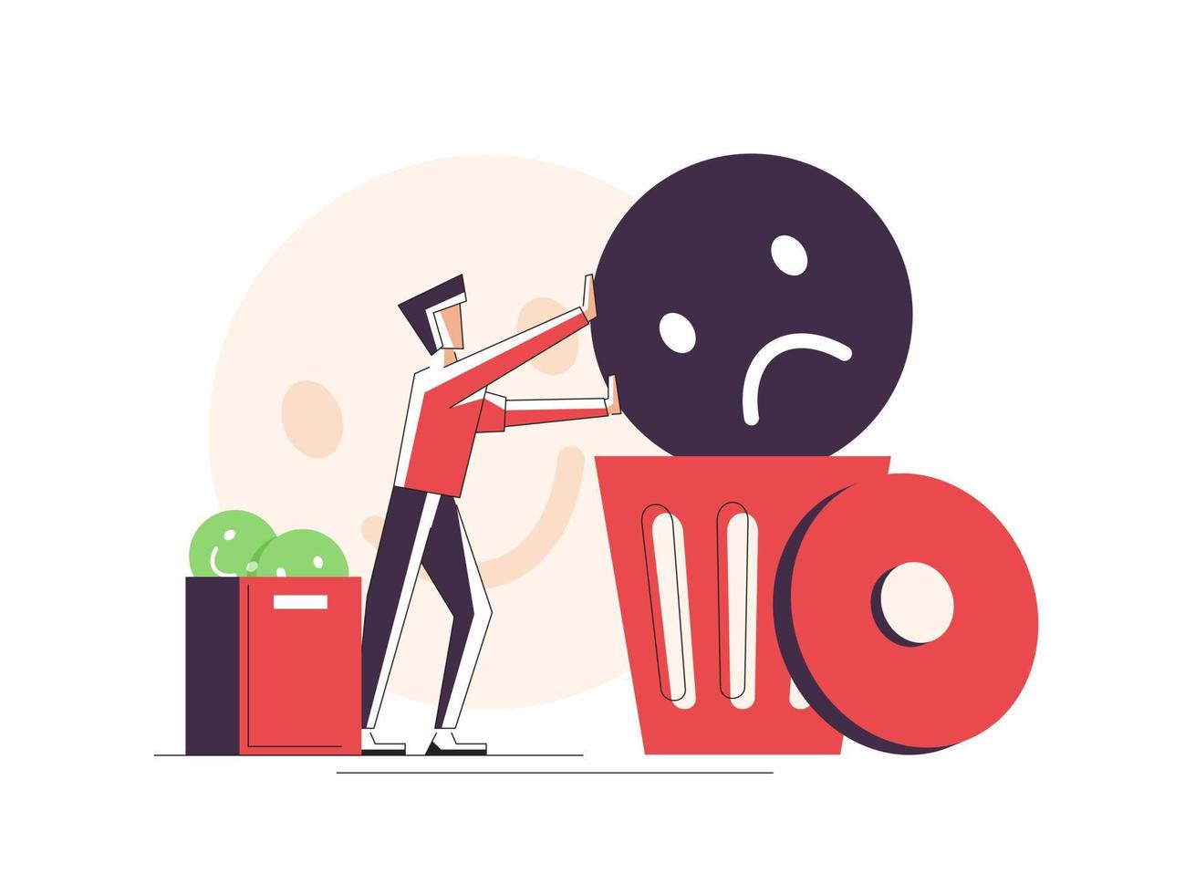 Emotions concept good and normal bad and awful flat design icon Emotions concept good and normal bad and awful flat design icon