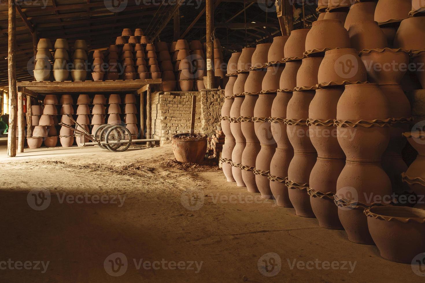 Thai culture. Traditional ceramic pottery from ratchaburi. photo