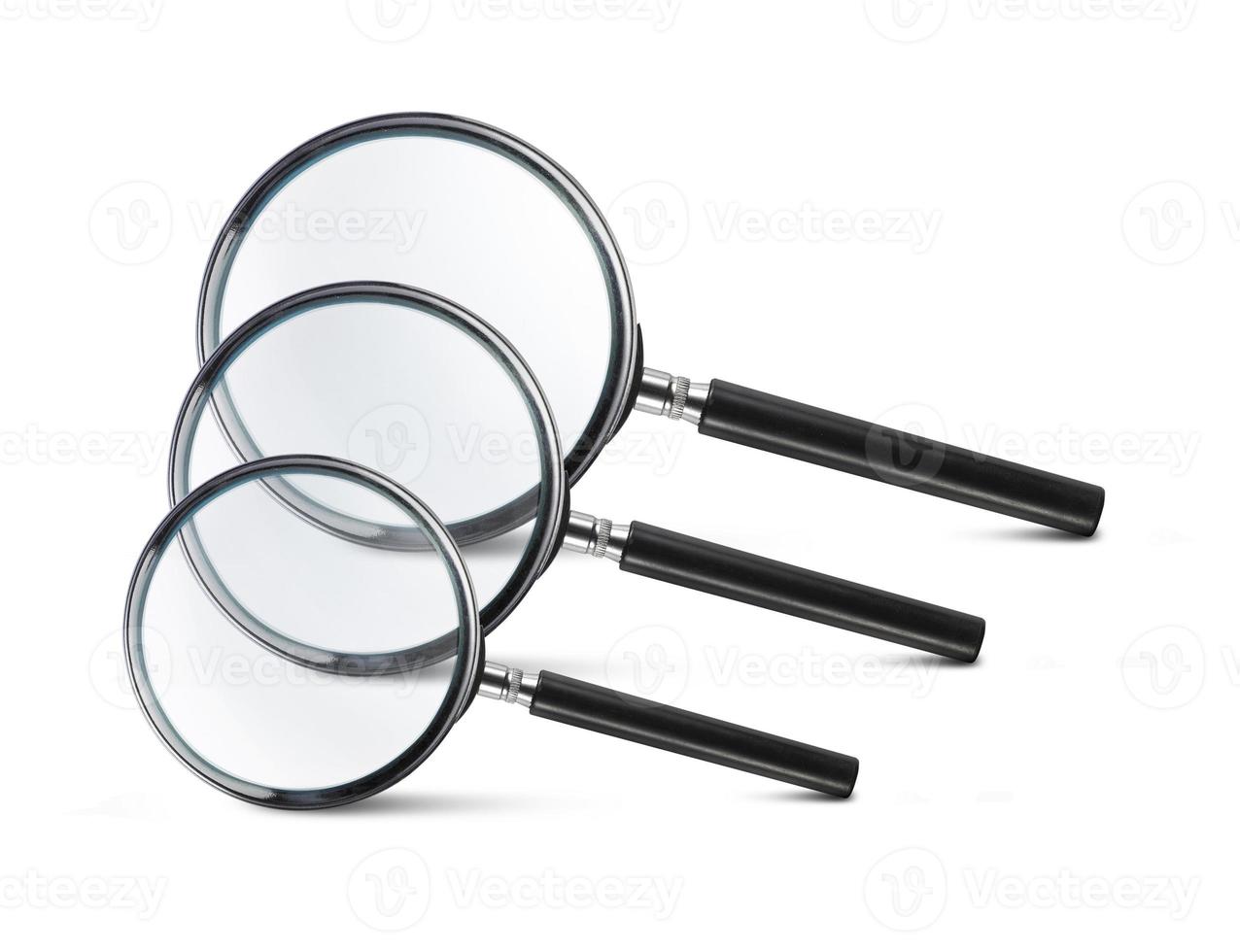 Magnifying glass on white background photo