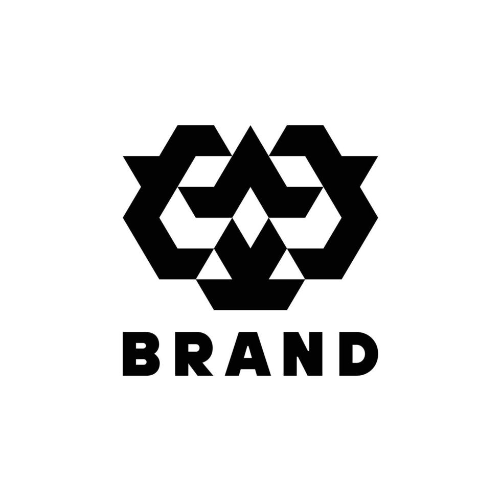 Tiger head simple geometric logo vector