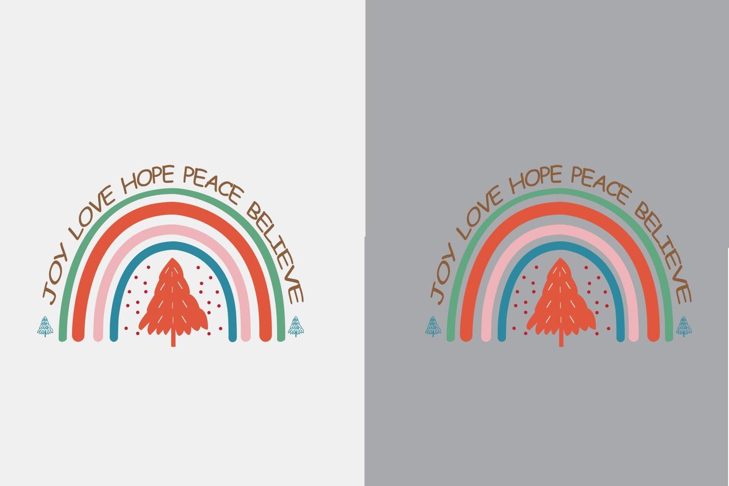 Boho Christmas Rainbow SVG vector