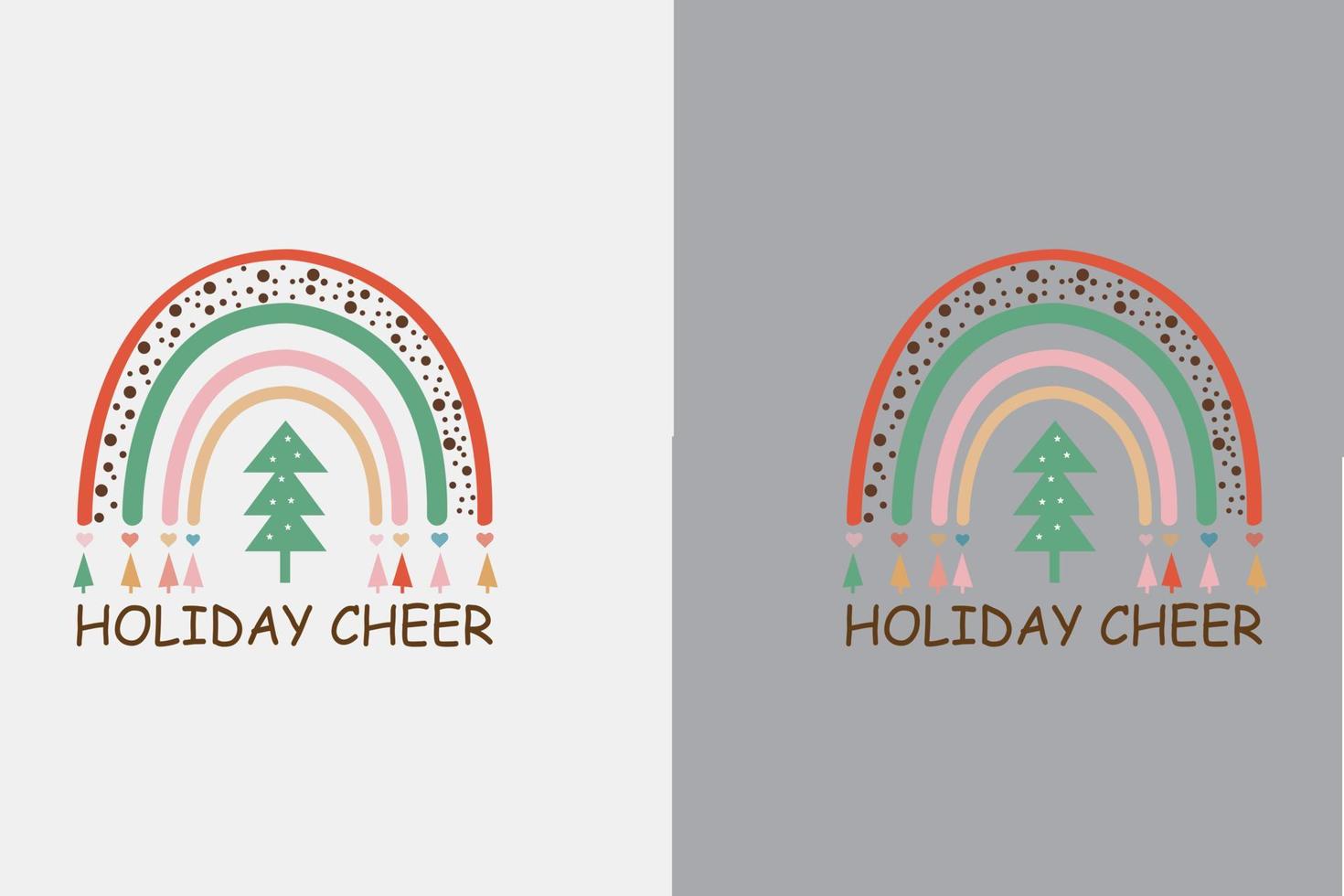 Boho Christmas Rainbow SVG vector