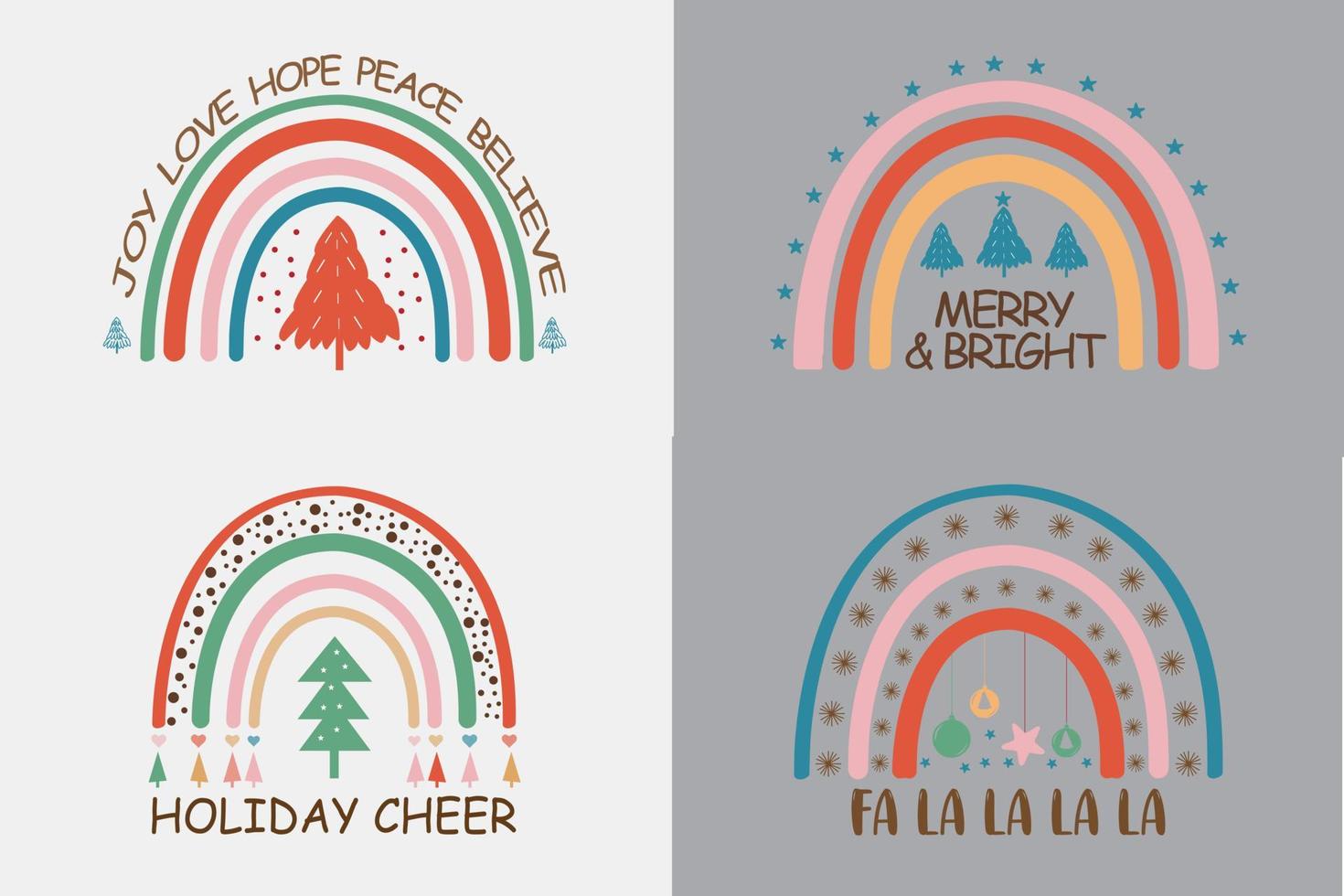 boho navidad arco iris svg vector