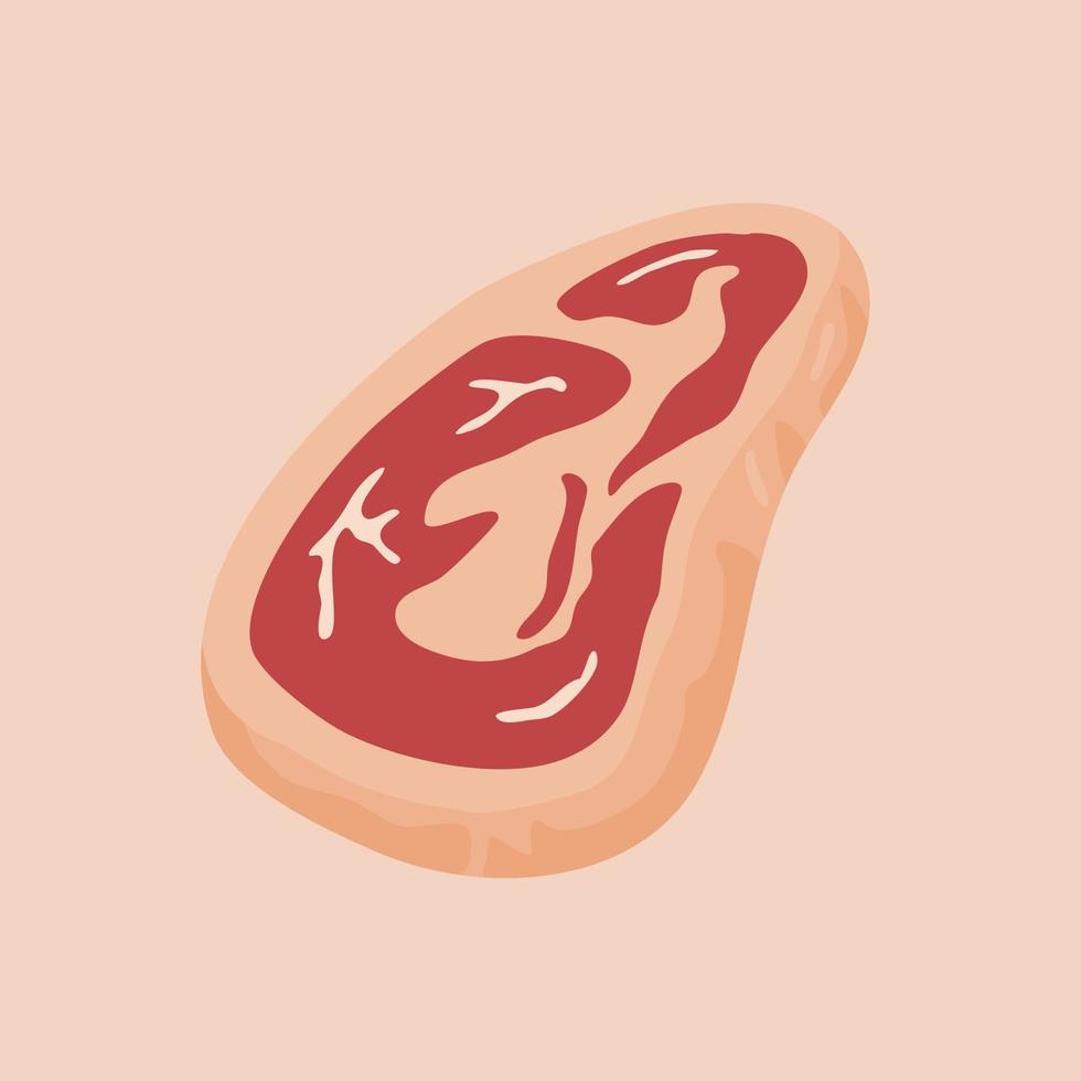 illustration of fresh red meat cuts vector