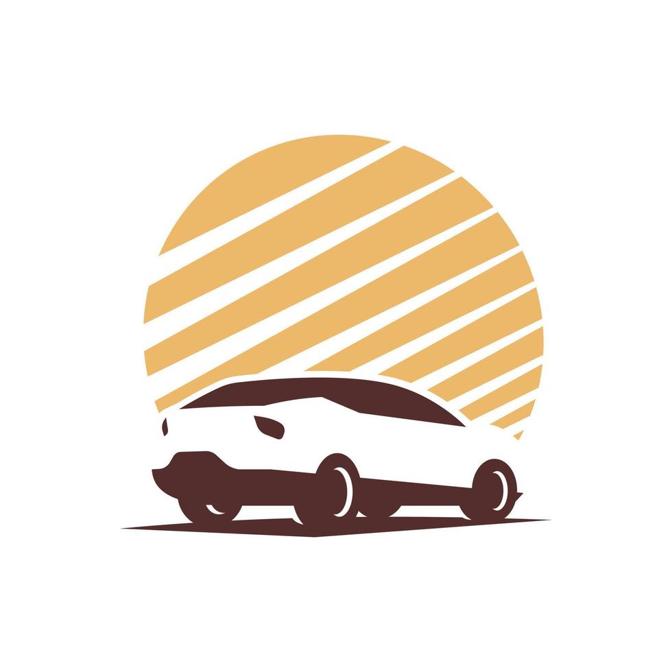 Simple and elegant family car shadow logo vector