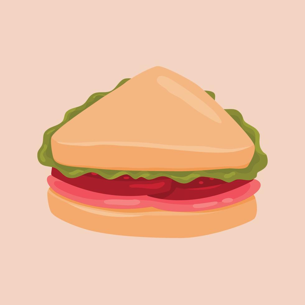 ilustración de sándwich de bocadillo de primer plano vector