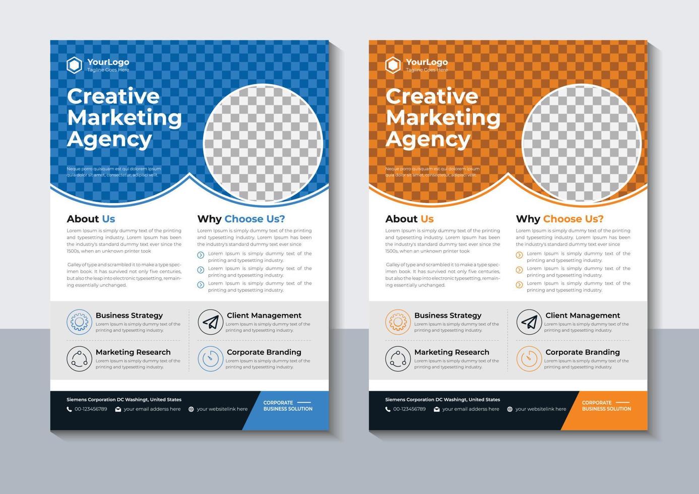 Creative Business Flyer Design, Corporate Flyer Template, Brochure Design, Marketing, Professional, layout, Annual Report, Pro Vector