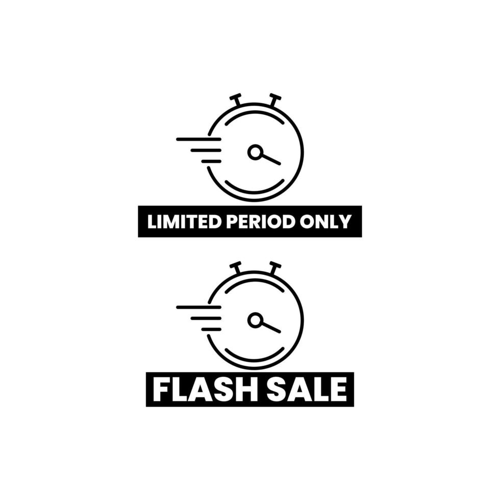 período limitado solo venta flash compras banner icono signo símbolo diseño vector