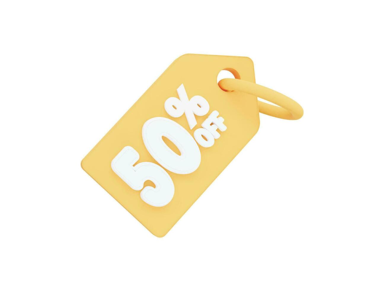 50 percent Discount labels with 3d vector icon cartoon minimal style