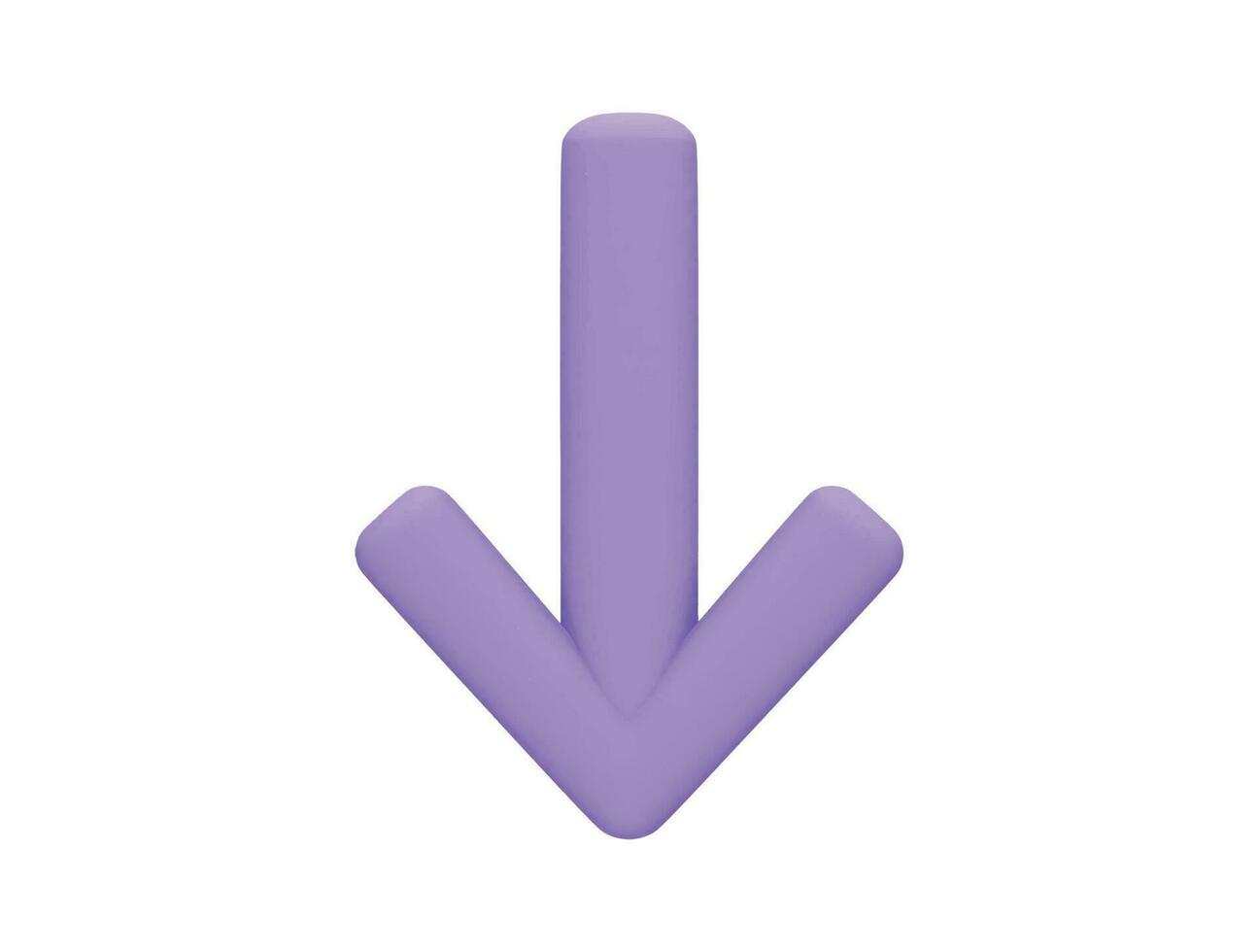 flecha hacia abajo con estilo minimalista de dibujos animados de icono de vector 3d