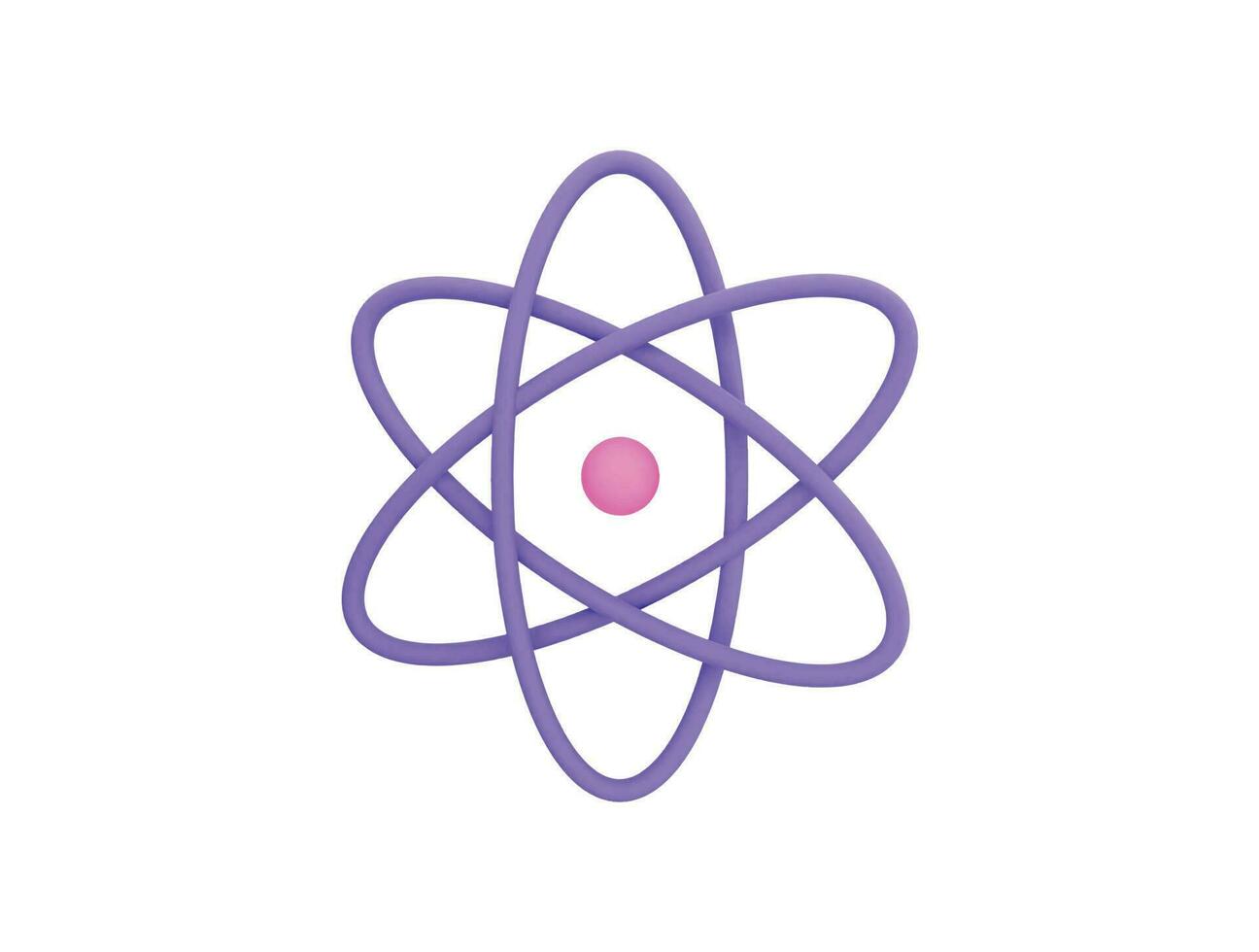 atom orbital electrons nuclear energy with 3d vector icon cartoon minimal style