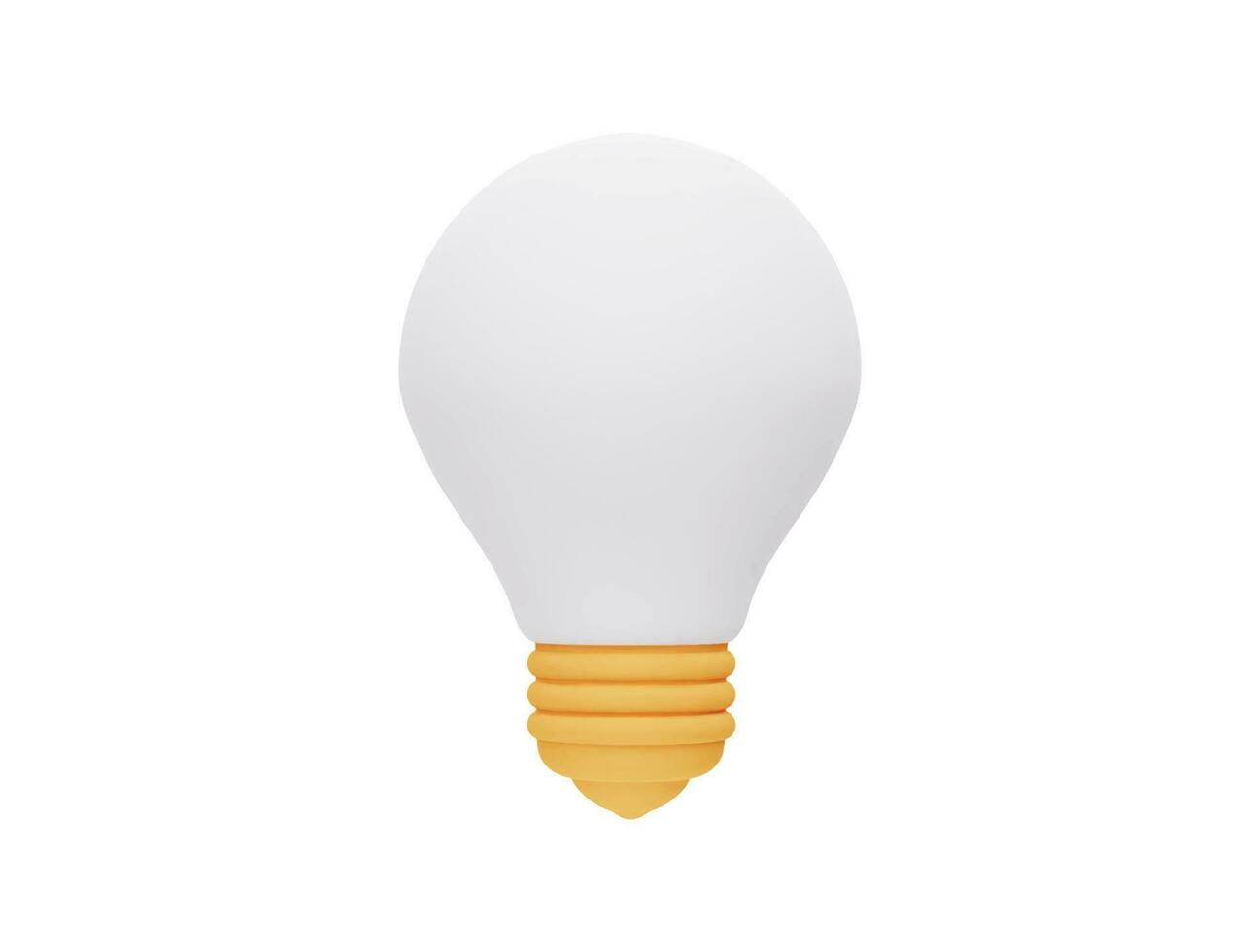 3d render minimal yellow light bulb icon vector