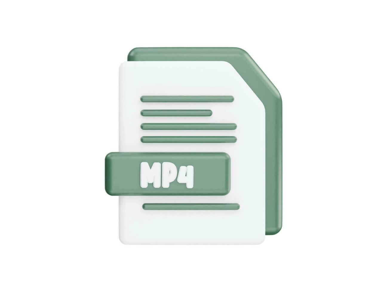 Mp4 file with 3d vector icon cartoon minimal style