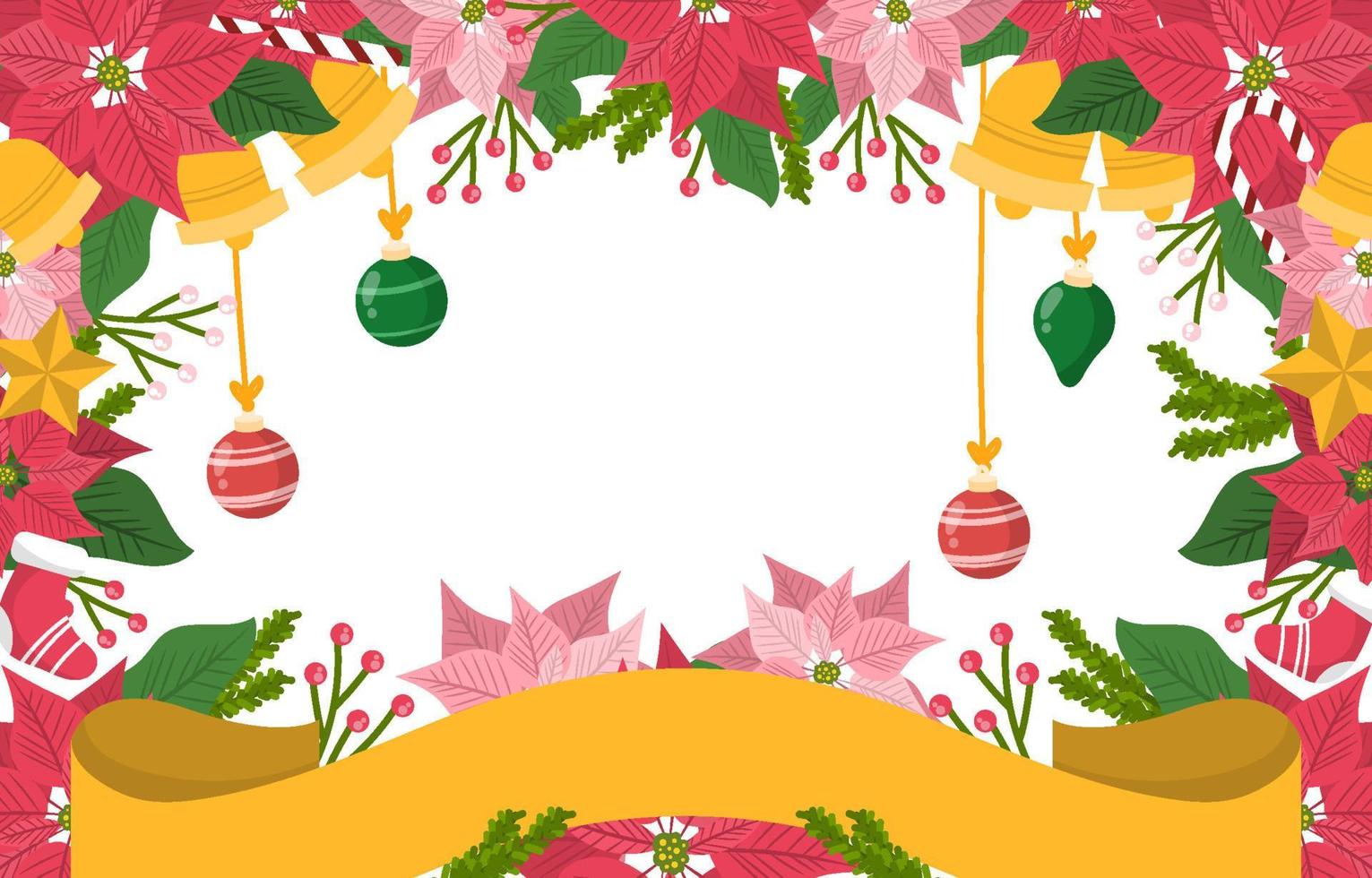 fondo de flores de pascua de navidad vector