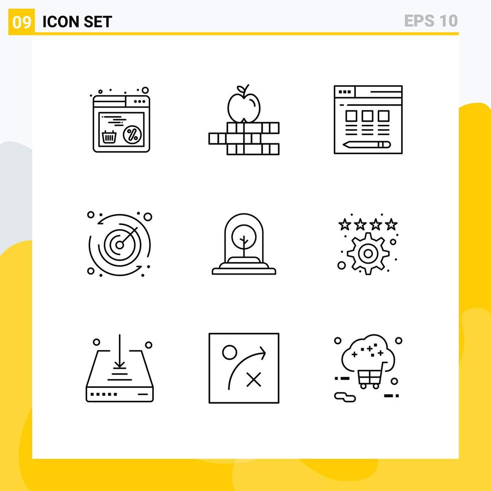 9 Creative Icons Modern Signs and Symbols of new business server plant timer Editable Vector Design Elements