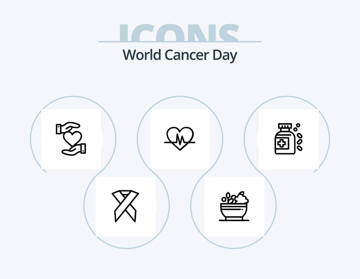 World Cancer Day Line Icon Pack 5 Icon Design. speaker. announce. breast cancer. megaphone. cancer vector