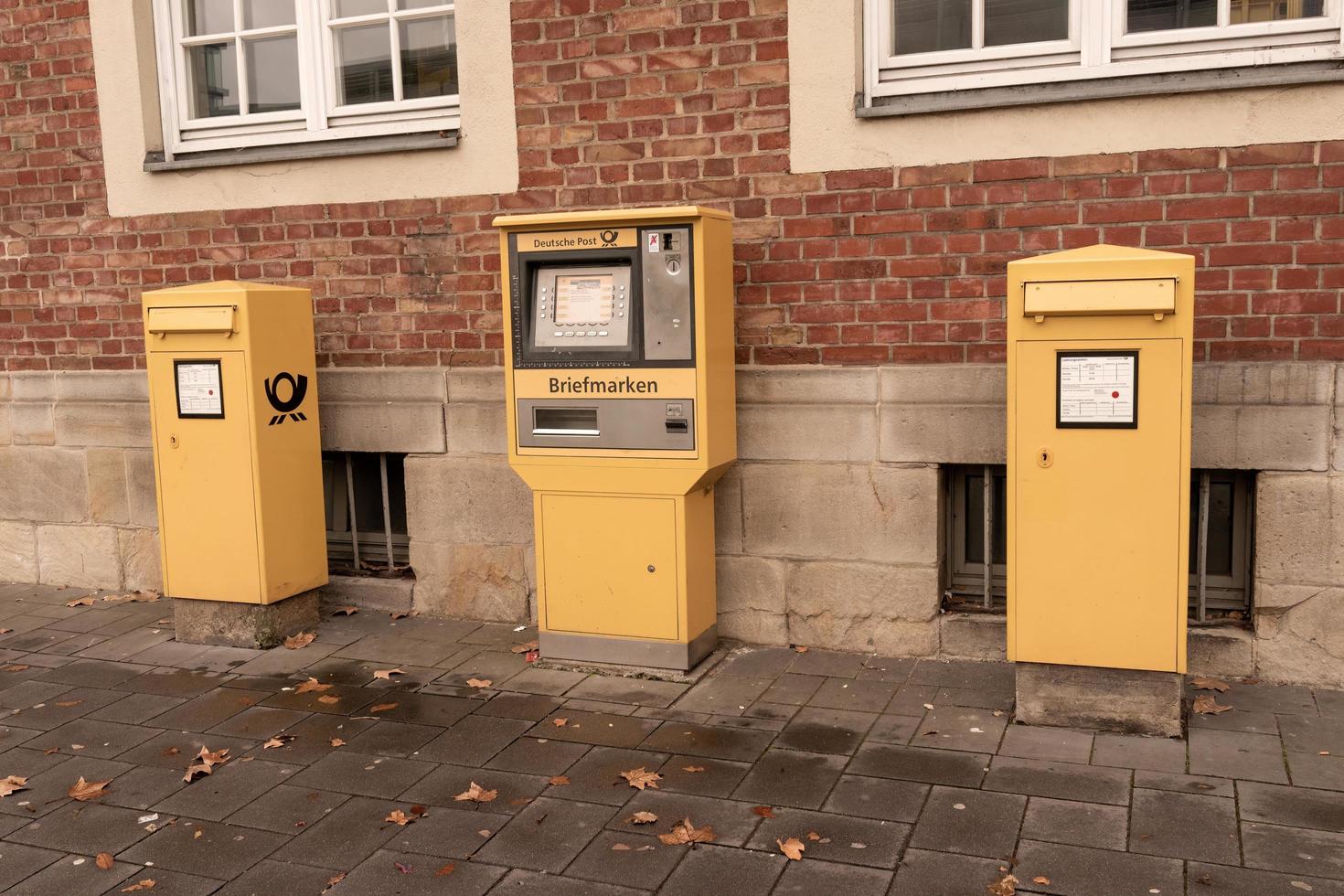 Bottrop,Germany, 01.01.2023-public letter  box German Mail photo