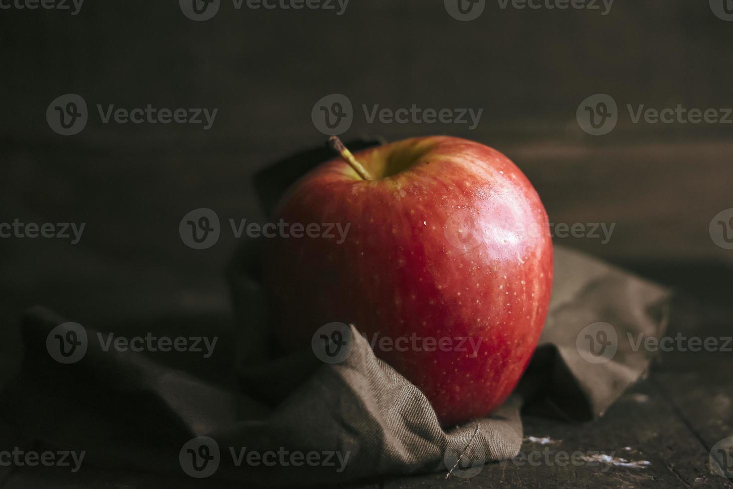 Apple Fruit on wood Background photo