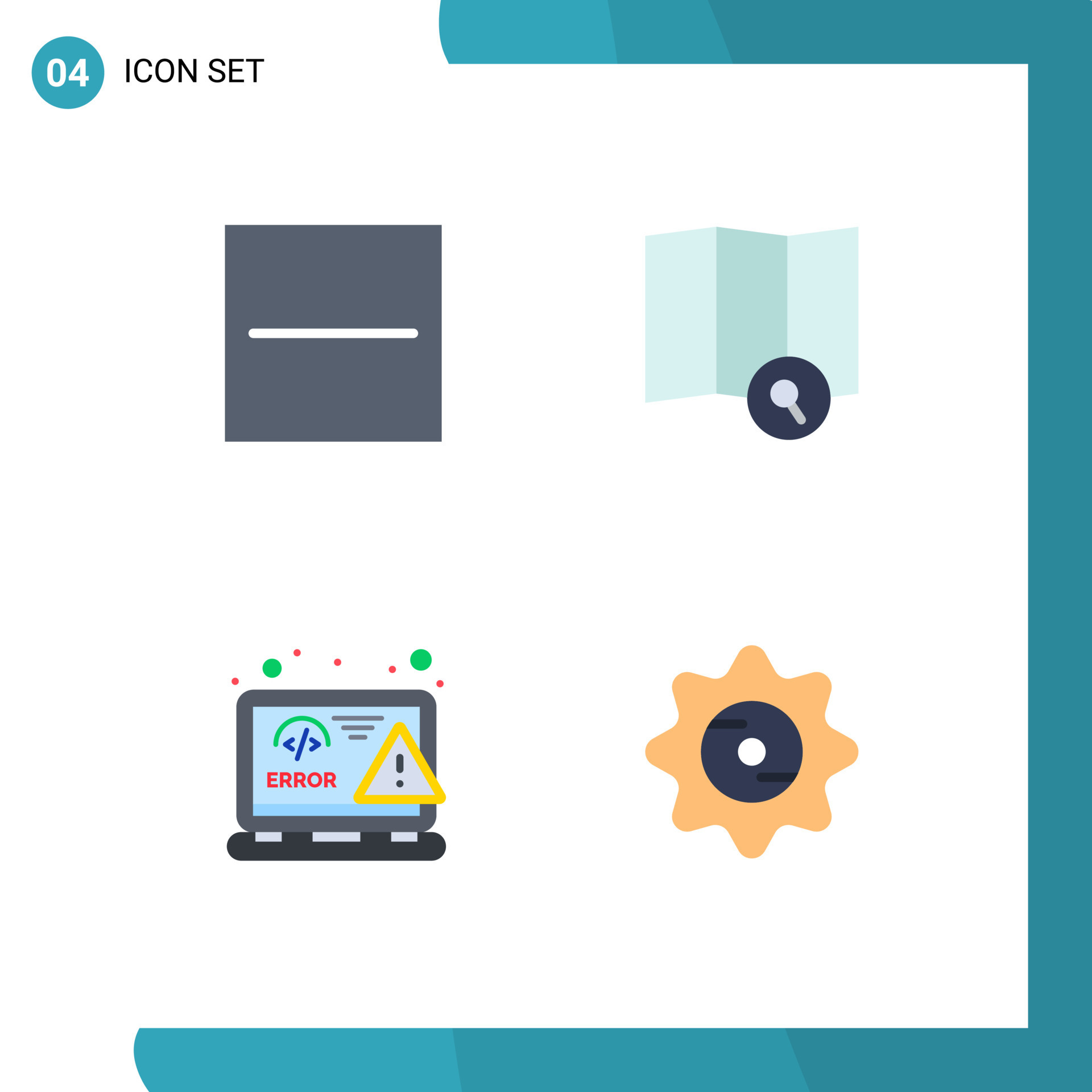 4 User Interface Flat Icon Pack of modern Signs and Symbols of close ...