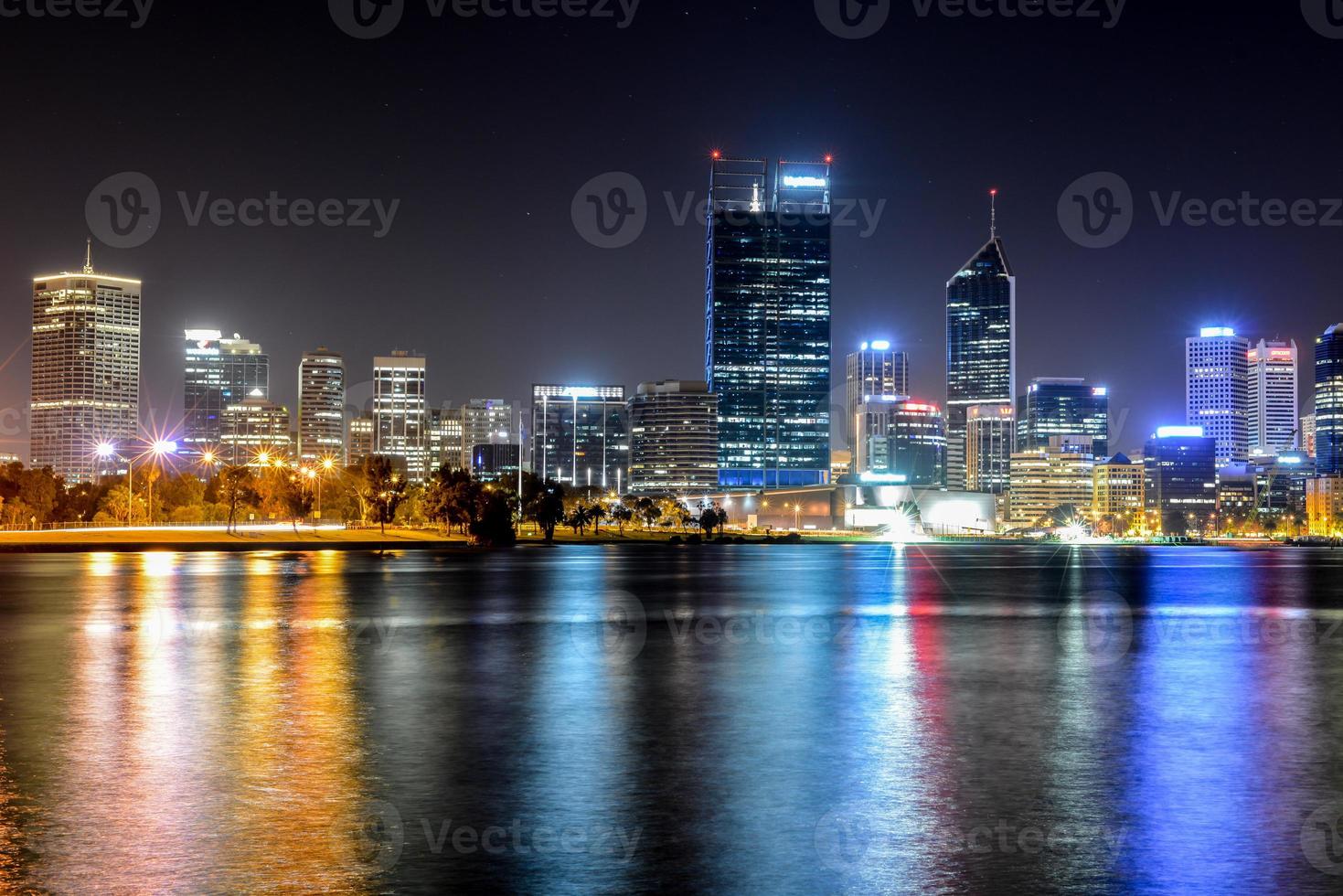 Perth, Australia Skyline reflected in the Swan River photo