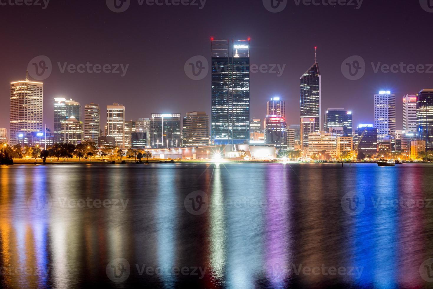 Perth, Australia Skyline reflected in the Swan River photo