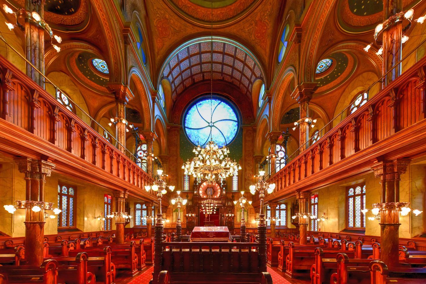 New York City - Oct 11, 2017 -  The Eldridge Street Synagogue, built in 1887, is a National Historic Landmark synagogue in Manhattan's Chinatown neighborhood. photo