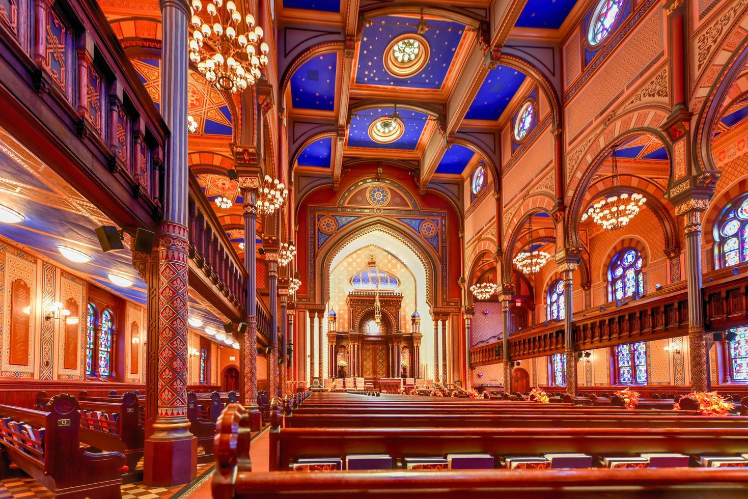 New York City - Oct 11, 2017 -  Central Synagogue in Midtown Manhattan, New York City. It was built in 1870-72 and was designed by Henry Fernbach in the Moorish Revival style. photo