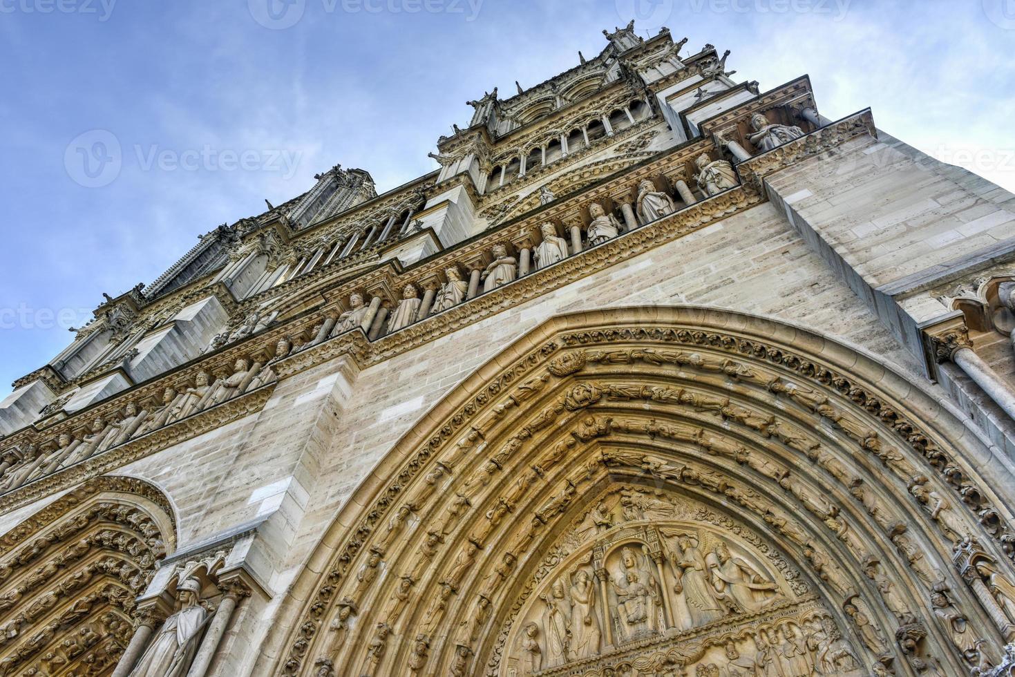The famous Notre Dame de Paris, Cathedral in France. photo