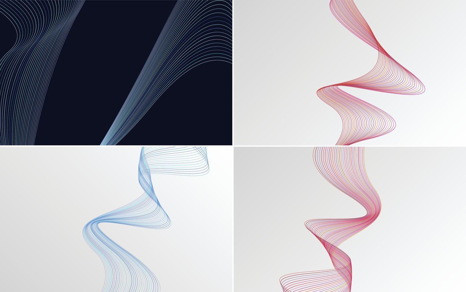 modern wave curve abstract presentation background Pack vector