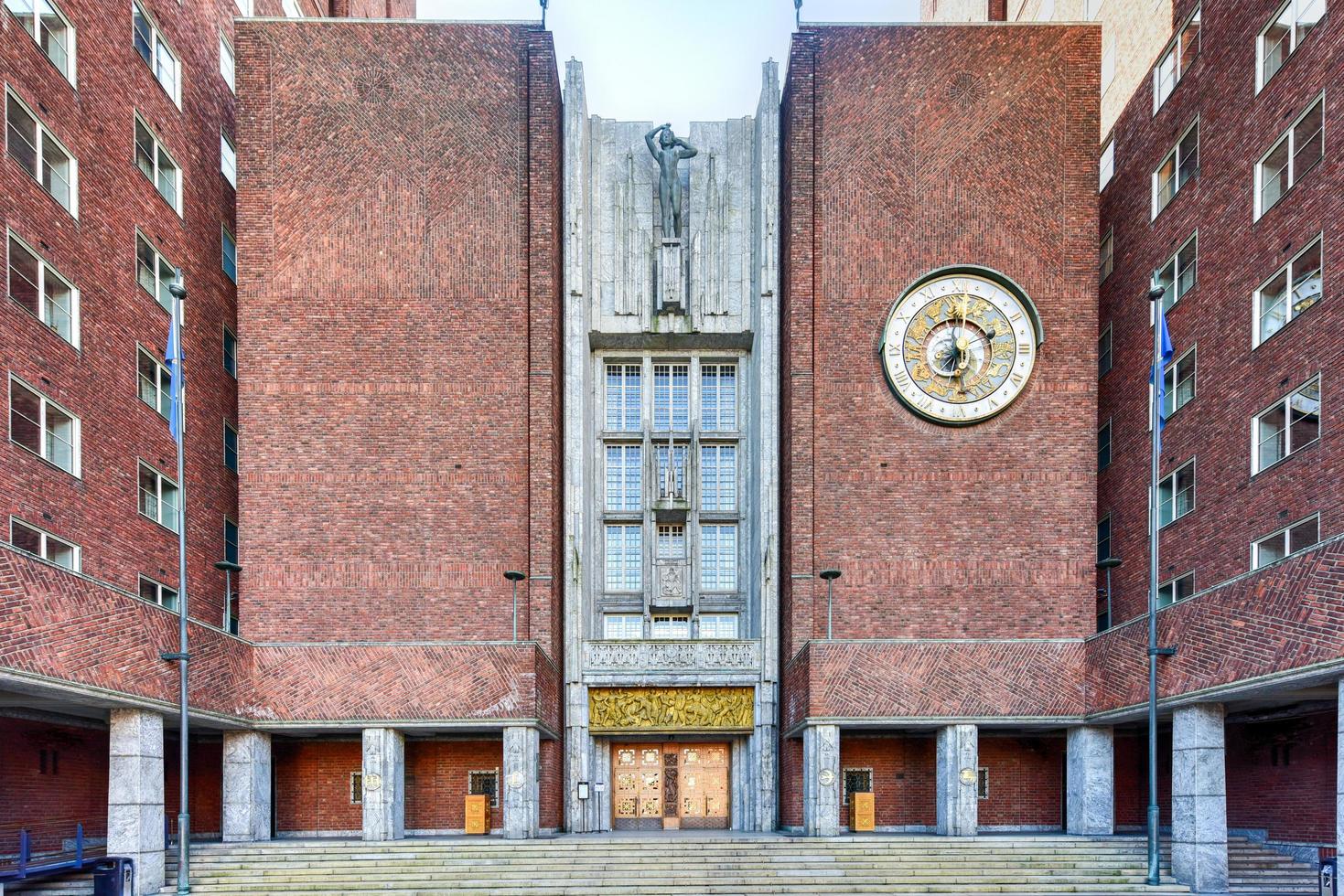 Oslo City Hall houses the city council, city administration, and art studios and galleries, Oslo 2022 photo