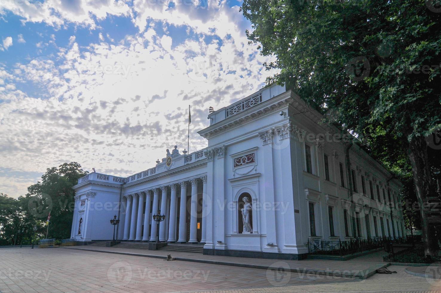 The building of the Odessa city council on Dumskaya square in Odessa, Ukraine. photo