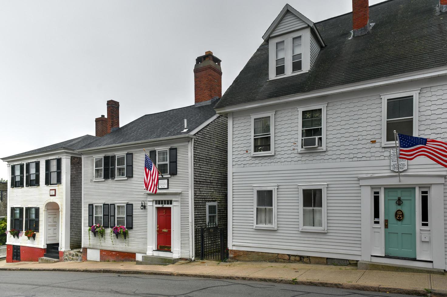 Plymouth, MA - July 3, 2020 -  Leyden Street, created in 1620 by the Pilgrims, and claims to be the oldest continuously inhabited street in the thirteen colonies of British North America. photo