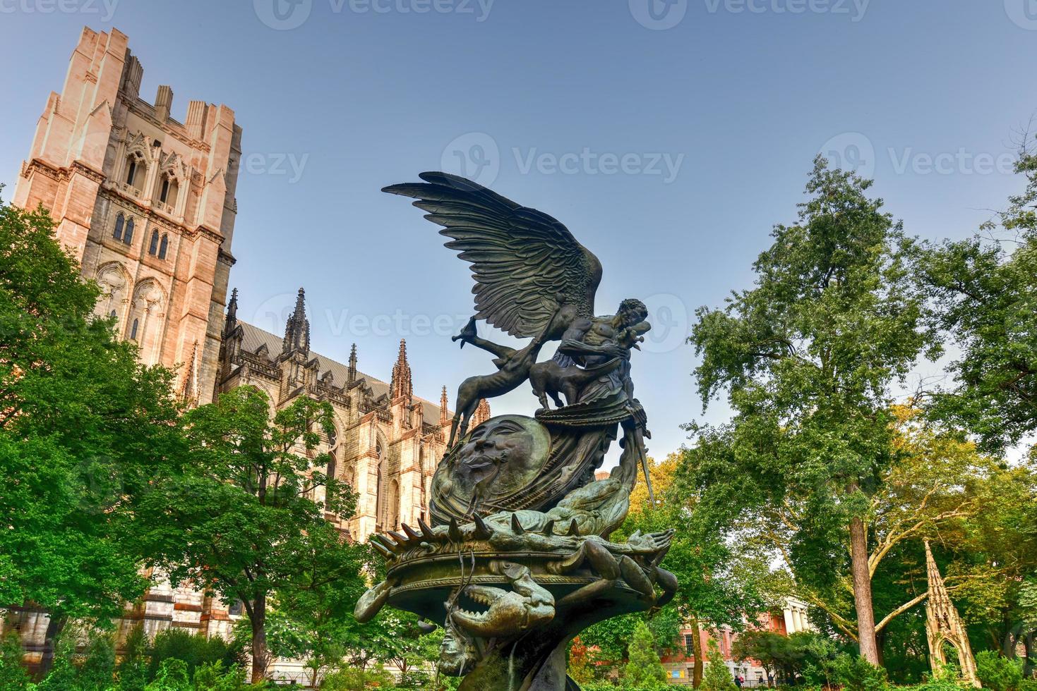 Peace Fountain located next to the Cathedral of Saint John the Divine in Morningside Heights in New York. photo