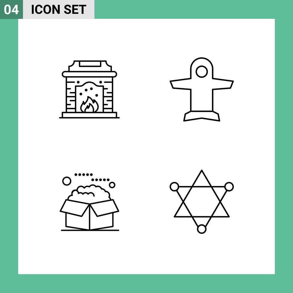 Stock Vector Icon Pack of 4 Line Signs and Symbols for chimney product plane vehicles service Editable Vector Design Elements