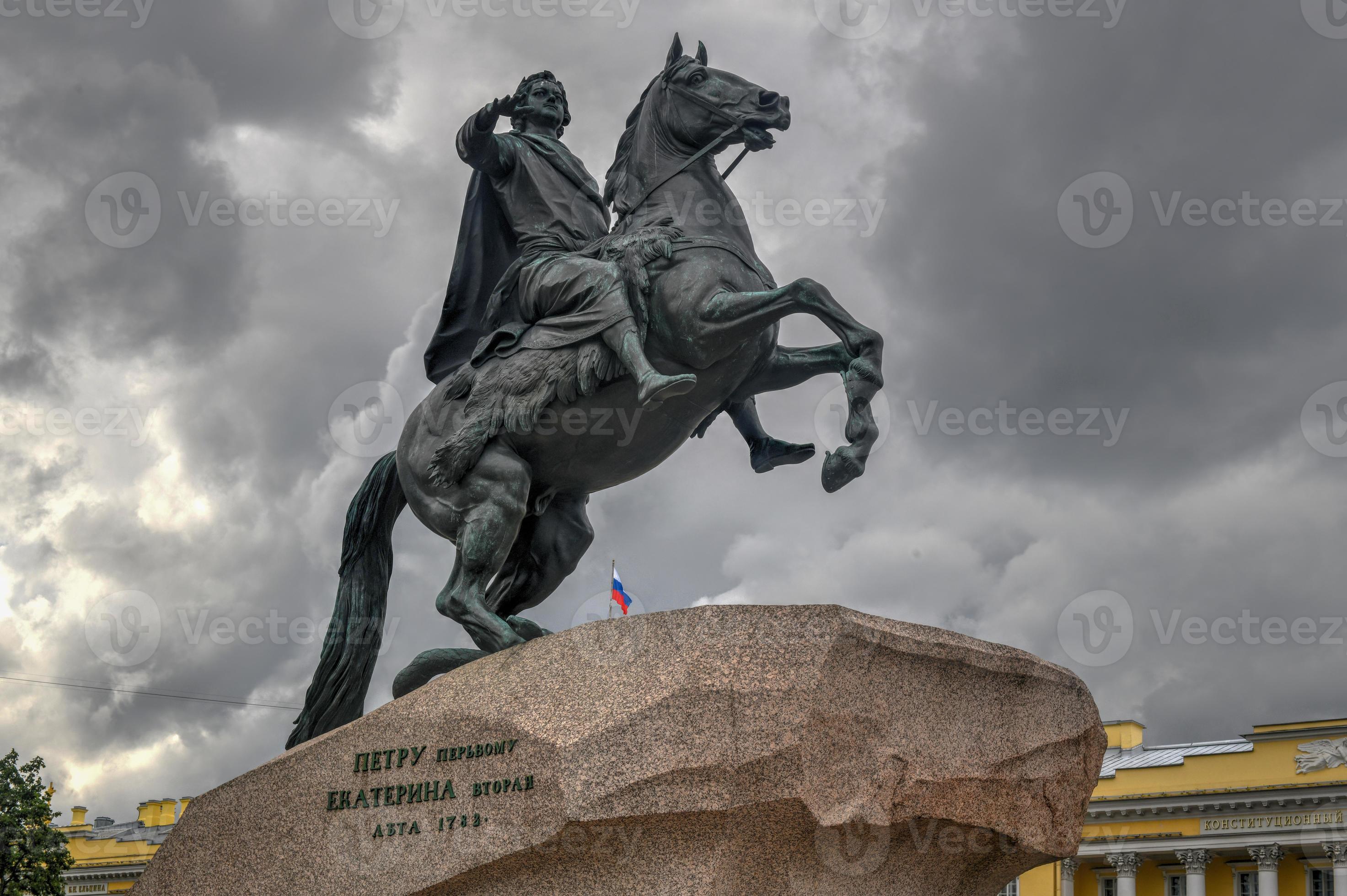 The Bronze Horseman equestrian statue of Peter the Great in the Senate