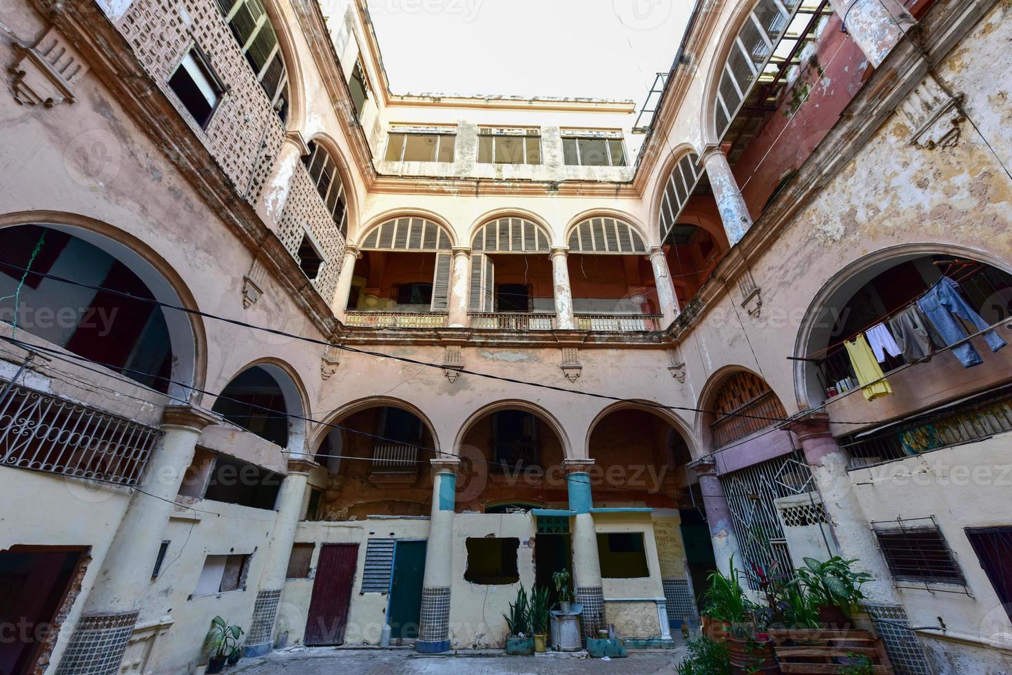Old building in the process of collapsing in the Old Havana neighborhood of Havana, Cuba. photo