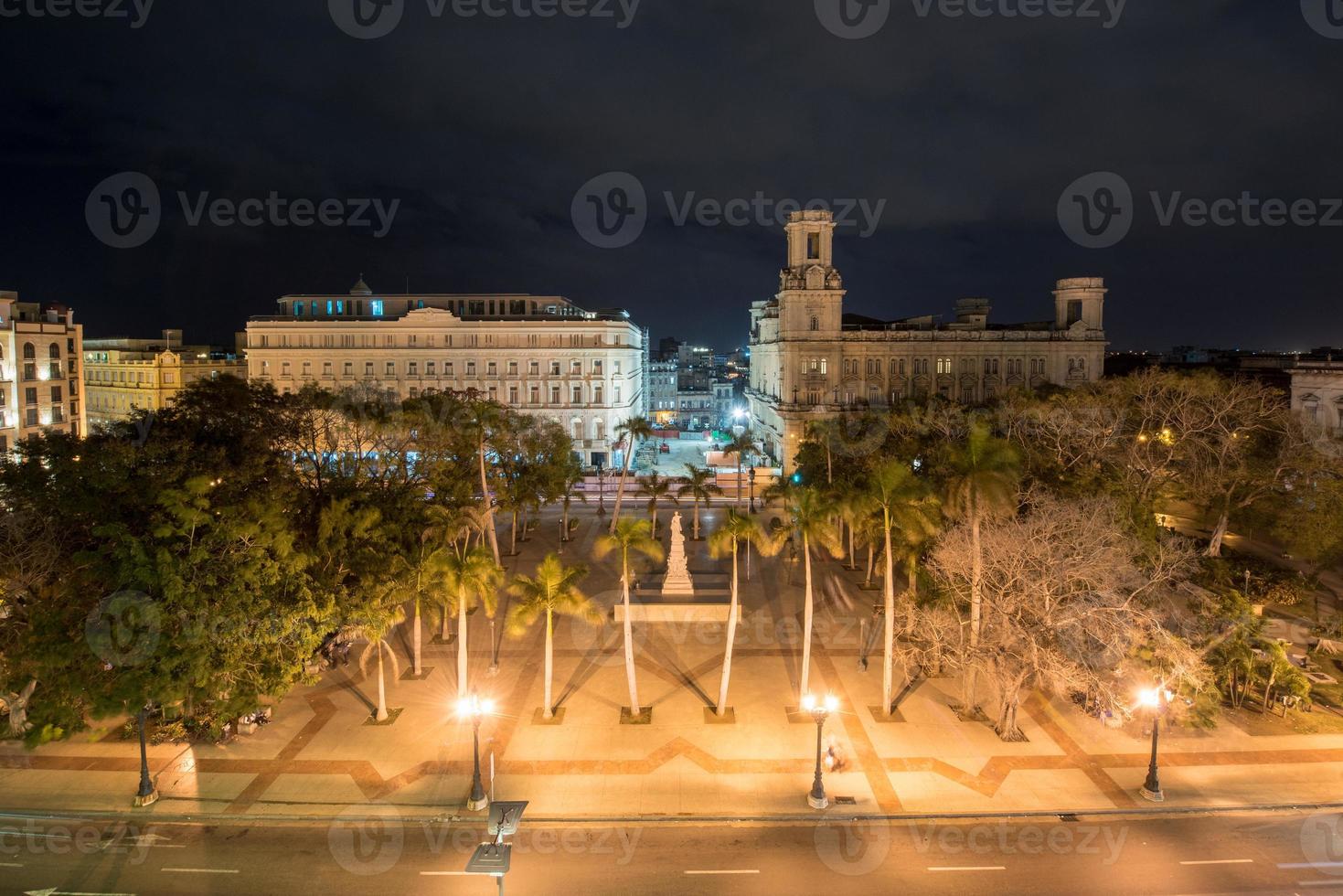Aerial view of the Central Park of Havana with the Jose Marti Monument. photo